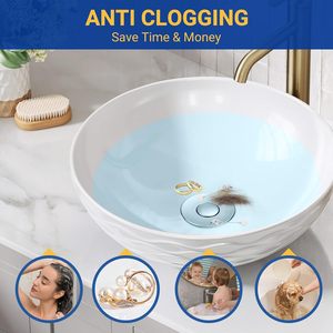 Bouchon de douche escamotable avec panier de récupération de cheveux amovible en acier inoxydable, remplacement universel pour drain - Product Image 2