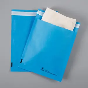 Customized Blue Glassine Paper Bag Water Oil-Proof Glassine Waxed Bag Disposable Self-Adhesive Paper Packaging Bag For Clothing
