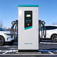 Station de recharge rapide DC pour complexe résidentiel, chargeur EV double pistolet avec écran tactile et arrêt d'urgence, parking communautaire