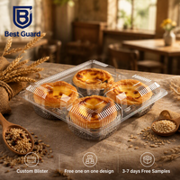 Barquette en plastique personnalisée pour tartelettes, en PP/PET de qualité alimentaire, jetable, pour pâtisserie, emballage de supermarché