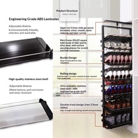 Rak Sepatu Geser UZIA-12Z-8.5, Organizer Kabinet, Laci Penyimpanan Baja Paduan, Tugas Berat, Ruang Tamu, Gudang, Ukuran Besar