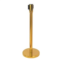 Barrière de file d'attente rétractable dorée