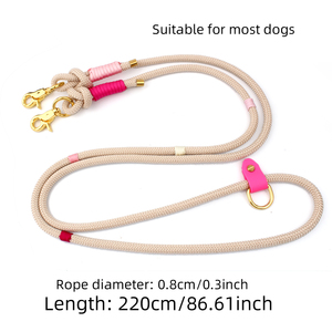 Поводок для дрессировки собак и кошек: классический, мягкий, полосатый, из нейлона, ручной работы, с выдвижной лентой, прямо с фабрики, на заказ, класса люкс - Product Image 3