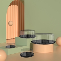 en plastique PET 8 pouces boîte à gâteau ronde transparente en plastique avec dôme couvercle transparent Anti-Flog