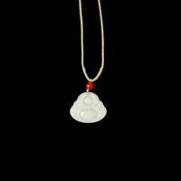 Pendentif en jadéite birmane naturelle de qualité A, forme Bouddha rieur, pendentif de haute qualité, bijoux en jadéite unisexe, cadeau (avec NGTC)