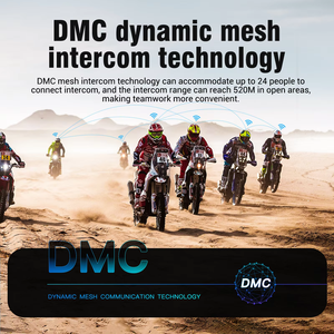 Auriculares Inalámbricos para Casco de Motocicleta V1, Compatibles con 24 Personas, Intercomunicador Inalámbrico DMC para Grupos de Marcas Diversas, con Radio FM - Product Image 2