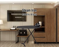 Fer à vapeur électrique EASTON 1600W pour hôtel avec pulvérisation d'eau et système d'arrêt automatique de sécurité, couleur noire, certifié CE