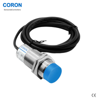Sensor de Proximidad Capacitivo Sin Contacto M30 de 15 mm, Alimentación de 10-30 VCC, Salida NPN NC, IP67, Cable de 2 m Sin Blindaje, Detección LED Roja