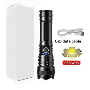 Linterna LED Táctica Recargable USB Resistente al Agua, Linterna <span class=keywords><strong>de</strong></span> Aluminio Portátil Más Potente - Product Image 5