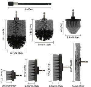Kit de <span class=keywords><strong>brosse</strong></span> à récurer électrique <span class=keywords><strong>Brosse</strong></span> de nettoyage ronde en <span class=keywords><strong>plastique</strong></span> <span class=keywords><strong>pour</strong></span> tapis Verre Pneus de voiture Brosses en nylon - Product Image 2