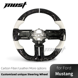 Volante de Fibra de Carbono Forjado Personalizado para <span class=keywords><strong>Ford</strong></span> <span class=keywords><strong>Mustang</strong></span> S197 <span class=keywords><strong>2005</strong></span>-2014 GT Premium Coupé Convertible 500KR <span class=keywords><strong>Shelby</strong></span> Super Snake - Product Image 2