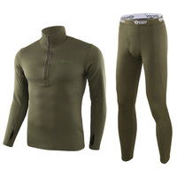 Ensemble de sous-vêtements thermiques tactiques ESDY pour l'entraînement en plein air, en polaire carrée, chauds