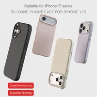 Coque de protection personnalisée en silicone liquide de haute qualité Gertrude pour iPhone 17 Air 16 Pro Max, simple, avec ventouse, disponible en couleurs personnalisées