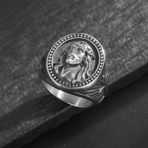 Men's Titanium Steel <b>Cross</b> <b>Ring</b> Gold And <b>Silver</b> Color Geometric Design For Gift Jewelry - Product Image 4