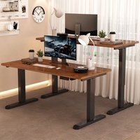 Bureau d'ordinateur intelligent moderne en bois massif avec réglage électrique de la hauteur, idéal pour le gaming, la maison, l'étude ou le bureau