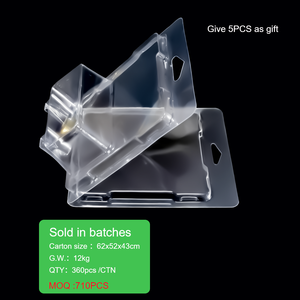 Empaque de Plástico Transparente Personalizado con Tapa de Concha Plegable en Tres Partes y Tarjeta Insertable para Empaquetar Juguetes y Pegatinas - Product Image 4