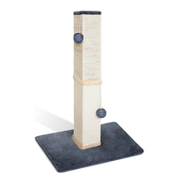 Arbre à chat moderne de luxe sur mesure en panneaux de particules, grand, gris, en sisal moelleux, avec griffoirs et lit
