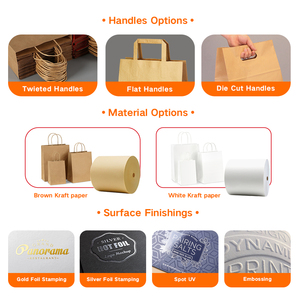Tốt Nhất Bán Bền Thân Thiện Với Môi Trắng Nâu Kraft Túi Giấy Xoắn Xử Lý Biểu Tượng Tùy Chỉnh In Khuyến Mãi Mua Sắm Tàu Sân Bay - Product Image 4