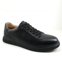 Chaussures décontractées en cuir noir à lacets respirantes en gros, baskets montantes personnalisées pour hommes, chaussures de marche de haute qualité pour l'extérieur