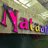 Letrero Luminoso Personalizado de Acrílico Líquido 3D RGB a Todo Color con Logotipo LED para Negocios, Letrero para Exteriores de Tiendas