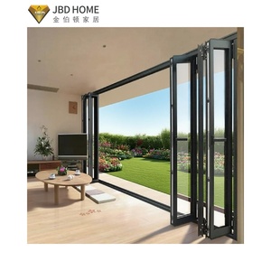 <span class=keywords><strong>Puerta</strong></span> de Aluminio con Rotura de Puente Térmico para Exteriores, Resistente a Huracanes, con Paneles Múltiples de Vidrio Plegables para Patio, Balcón - Product Image 2