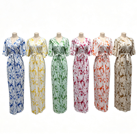 Nouvelle Robe Décontractée Ample Imprimée Style Rétro avec Taille Cintrée et Effet Drapé pour la Vente en Gros 6450