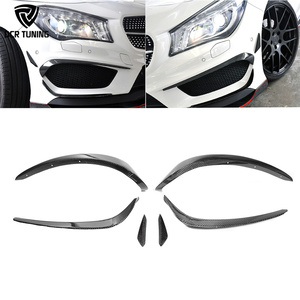 Canards de brouillard en carbone véritable CLA45 pour mercedes-benz classe <span class=keywords><strong>CLA</strong></span> W117 AMG <span class=keywords><strong>A45</strong></span> 2014-16 Kits de carrosserie automatique de séparateur de pare-chocs avant en Fiber de carbone - Product Image 1