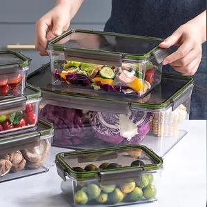 10l Nieuwste Keuken Luchtdichte Voedselopslagcontainers Doorzichtige Plastic Voedselopslagbakken Transparante Koelkast Organizer Voedselcontainer