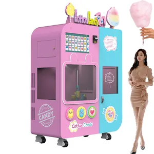 Cotton Candy Vending Machine Fully Automatic Cotton Candy Colored Marshmallow Machine Packaging Cotton Candy Machine