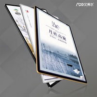 Bingkai Poster Magnetik Aluminium Gantung Dinding dengan Sudut Bulat untuk Iklan Lift