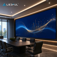 Video Wall LED de Paso de Píxeles Fino P1.56 para Sala de Reuniones con Conexión 4K, Empalme sin Interrupciones, Instalación Fija Corporativa