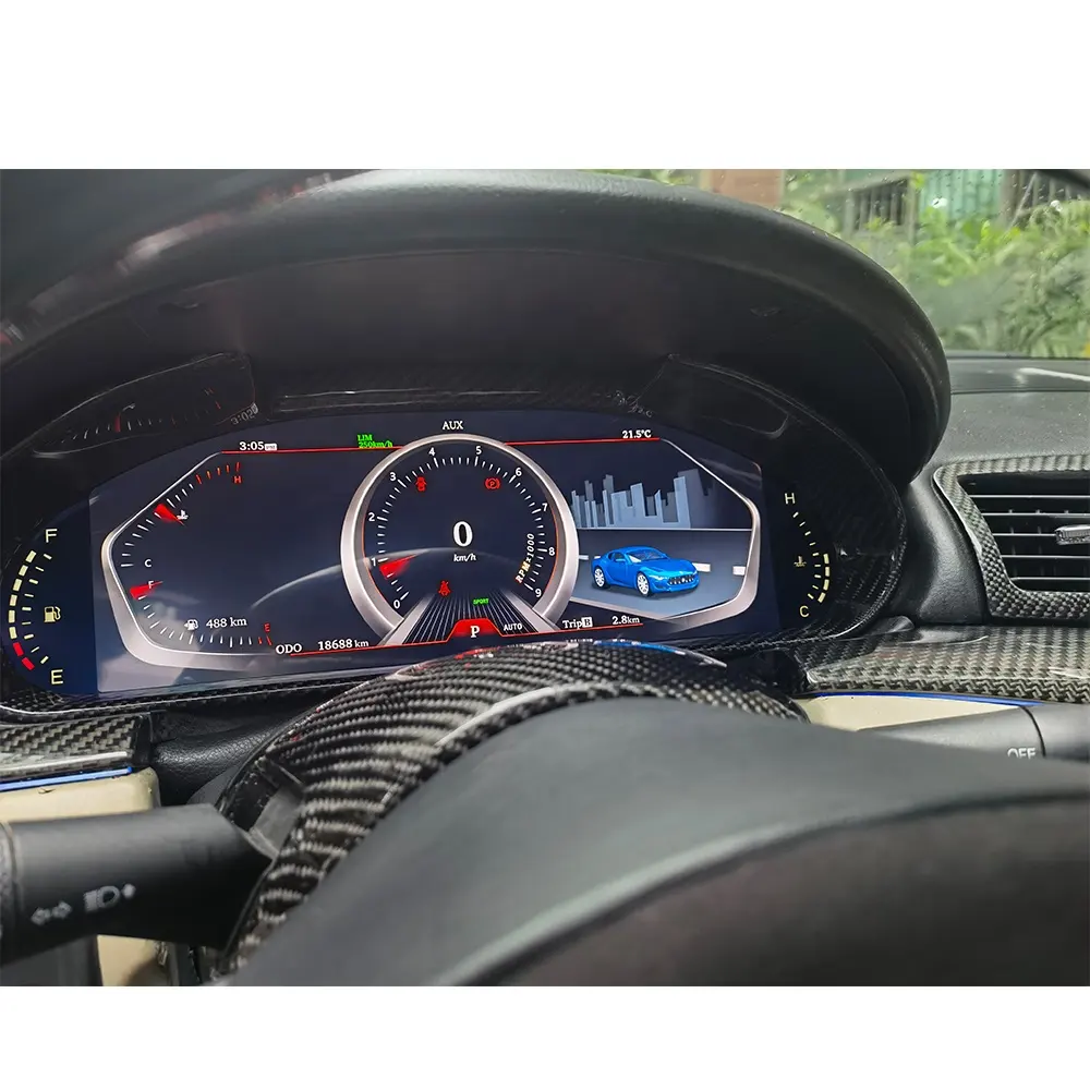 새로운 도착 12.3 "안드로이드 11 LCD 속도계 자동차 디지털 대시 보드 디스플레이 마세라티 GT 그란 투리스모 2007-2017 속도 화면