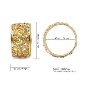 <span class=keywords><strong>Portatovaglioli</strong></span> Decorativo con Corona Placcata <span class=keywords><strong>Oro</strong></span> e Diamanti, Anello <span class=keywords><strong>Portatovaglioli</strong></span> Dorato per Matrimoni - Product Image 3