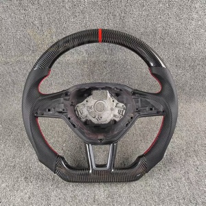 Volant de course artistique en cuir et fibre de carbone pour VW Golf MK6 Skoda Jetta <span class=keywords><strong>Sedan</strong></span>, volant en fibre de carbone - Product Image 1