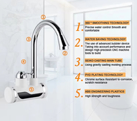 Chauffe-eau instantané sans réservoir 3000W à vente chaude, chauffage rapide, affichage numérique LED, robinet de cuisine, robinet électrique