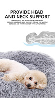 Offre Spéciale calmant chien lit confortable longue peluche lit pour animaux de compagnie accessoires fausse fourrure beignet câlin chat chien lit