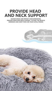 Venda quente <span class=keywords><strong>Calming</strong></span> Dog Bed Confortável Longo Plush Pet Bed Acessórios Faux Fur Donut Cuddler <span class=keywords><strong>Cat</strong></span> Dog Bed - Product Image 4