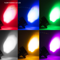 SHEHDS 7x18 silencieux Mini Par LED plat 7x18W RGBWA UV lavage lumières de scène pour DJ Disco église mariage