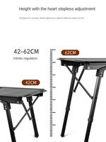 Système IGT pliable, table de camping portable moderne en aluminium léger, réglable en hauteur, robuste, base carrée