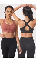 Soutien-gorge de sport pour femme avec fermeture éclair frontale, ajustable, bonnet complet, respirant, dos sculptant, bretelles amovibles, du S au 5XL, vente en gros
