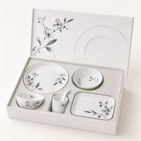 Service de table en mélamine motif paysage chinois avec peinture Village aquatique, ensemble assiettes et bols à motif paysager pour usage domestique CE