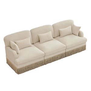 100" Comfy Chenille Leopard Printing 3-Seater Square <b>Sofa</b> Delicate Tassel Edge Modern Modular Sectional Couch for <b>Hotel</b> Use - Product Image 6