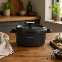 Mini-cocotte en fonte pré-assaisonnée avec couvercle, petite cocotte hollandaise pour service individuel et utilisation à table