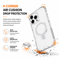 Étui de téléphone transparent antichoc ATB Armor Luxury avec béquille magnétique, chargement sans fil, étanche, en TPU+PC, anti-traces de doigts