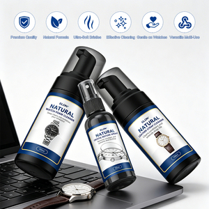Kit de Limpieza para Relojes ELON, Solución de Cuidado para <span class=keywords><strong>Cristales</strong></span> y Cuero de Lujo, 2 Cepillos, Paño de Pulido de Microfibra, 80ml+100ml+100ml, Logotipo Personalizado - Product Image 4