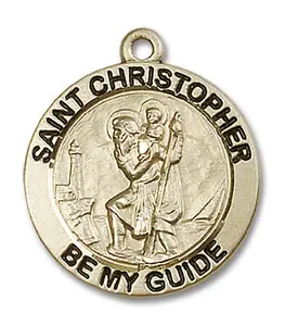 Antiek Zilverdruk Saint Christopher Autoketting Medailles Voor Mannen