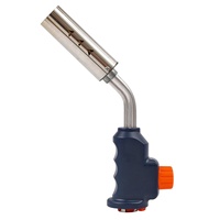 Lance-flammes portable en métal avec briquet coupe-vent pour le camping, le barbecue et l'extérieur, allume-cigare à gaz en cassette