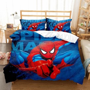 Ensemble de housse de <span class=keywords><strong>couette</strong></span> en polyester imprimé Spiderman 3D, super doux, pour enfants, garçons, chambre à coucher, 3 pièces avec taies d'oreiller - Product Image 4