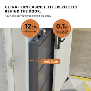 Zapatero de Acero Ultrafino de 12 cm, Antipolvo y Estrecho para la Entrada del Hogar, Estantes para Zapatos de Acero de 4 Niveles para Uso Doméstico - Product Image 4