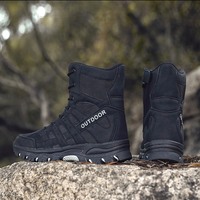 Bottes de combat et tactiques en daim pour hommes, à tige haute, pour la randonnée en désert, la course sur sentier, chaussures durables